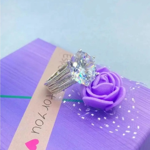 🔥10CT Certified Moissanite Diamond Excellent Cut sparkling Ring Size 7 - Picture 12 of 16